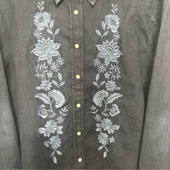 NWT Stetson Embrodiered Dark Denim Snap Front Shirt Sz XL - Picture 4 of 14